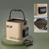 Maxbell Fishing Bucket Thick Foldable Fishing Lures Bucket for Outdoor Hiking Fishing 13L