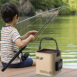 Maxbell Fishing Bucket Thick Foldable Fishing Lures Bucket for Outdoor Hiking Fishing 13L