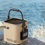 Maxbell Fishing Bucket Thick Foldable Fishing Lures Bucket for Outdoor Hiking Fishing 13L