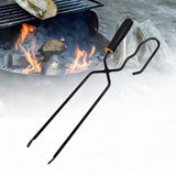 Maxbell Campfire Tongs Portable with Handle Compact Fire Tongs for BBQ Grill Camping