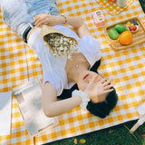 Maxbell Picnic Blanket Portable Sleeping Pad for Barbecue Family Outings Backpacking non woven yellow