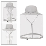 Maxbell Maxbell Head Net Hat Lightweight Casual with Veil Mesh Hiking Camping Beekeeping Hat Light Grey