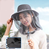 Maxbell Head Net Hat Lightweight Casual with Veil Mesh Hiking Camping Beekeeping Hat Dark Gray