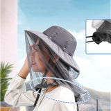 Maxbell Head Net Hat Lightweight Casual with Veil Mesh Hiking Camping Beekeeping Hat Dark Gray