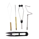Maxbell Fly Tying Tools Disc Bobbin Threader Portable Fly Tying Bobbin Thread Holder 5pcs Black Holder