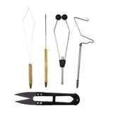 Maxbell Fly Tying Tools Disc Bobbin Threader Portable Fly Tying Bobbin Thread Holder 5pcs Black Holder