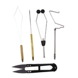Maxbell Fly Tying Tools Disc Bobbin Threader Portable Fly Tying Bobbin Thread Holder 5pcs Black Holder
