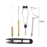 Maxbell Fly Tying Tools Disc Bobbin Threader Portable Fly Tying Bobbin Thread Holder 5pcs Black Holder