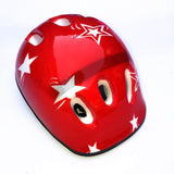 Maxbell 7 Pieces/Set Bike Helmet Cap Roller Skating Helmet for Cycling Rollerblading Red