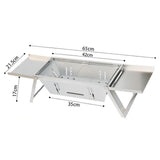 Maxbell Maxbell Stainless Steel Barbecue Grill Tabletop Party BBQ Grill for BBQ Outside Home 65cmx21.5cmx17cm