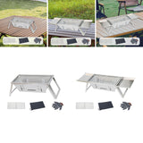 Maxbell Maxbell Stainless Steel Barbecue Grill Tabletop Party BBQ Grill for BBQ Outside Home 65cmx21.5cmx17cm