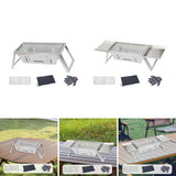 Maxbell Maxbell Stainless Steel Barbecue Grill Tabletop Party BBQ Grill for BBQ Outside Home 65cmx21.5cmx17cm