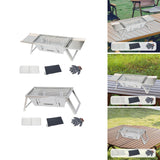 Maxbell Maxbell Stainless Steel Barbecue Grill Tabletop Party BBQ Grill for BBQ Outside Home 65cmx21.5cmx17cm