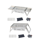 Maxbell Maxbell Stainless Steel Barbecue Grill Tabletop Party BBQ Grill for BBQ Outside Home 65cmx21.5cmx17cm