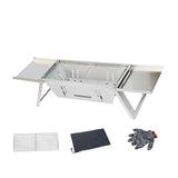 Maxbell Maxbell Stainless Steel Barbecue Grill Tabletop Party BBQ Grill for BBQ Outside Home 65cmx21.5cmx17cm