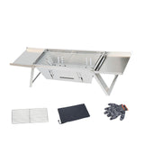 Maxbell Maxbell Stainless Steel Barbecue Grill Tabletop Party BBQ Grill for BBQ Outside Home 65cmx21.5cmx17cm