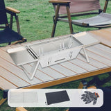 Maxbell Maxbell Stainless Steel Barbecue Grill Tabletop Party BBQ Grill for BBQ Outside Home 65cmx21.5cmx17cm