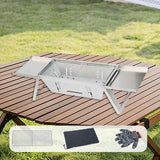 Maxbell Maxbell Stainless Steel Barbecue Grill Tabletop Party BBQ Grill for BBQ Outside Home 65cmx21.5cmx17cm