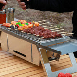 Maxbell Maxbell Stainless Steel Barbecue Grill Tabletop Party BBQ Grill for BBQ Outside Home 65cmx21.5cmx17cm