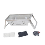 Maxbell Stainless Steel Barbecue Grill Tabletop Party BBQ Grill for BBQ Outside Home 42cmx21.5cmx17cm