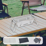 Maxbell Stainless Steel Barbecue Grill Tabletop Party BBQ Grill for BBQ Outside Home 42cmx21.5cmx17cm