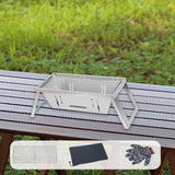 Maxbell Stainless Steel Barbecue Grill Tabletop Party BBQ Grill for BBQ Outside Home 42cmx21.5cmx17cm