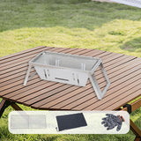 Maxbell Stainless Steel Barbecue Grill Tabletop Party BBQ Grill for BBQ Outside Home 42cmx21.5cmx17cm