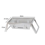 Maxbell Stainless Steel Barbecue Grill Tabletop Party BBQ Grill for BBQ Outside Home 42cmx21.5cmx17cm
