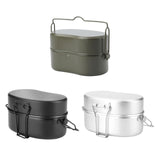 Maxbell Outdoor Lunch Box Traveling Aluminum Outdoor Cookware Camping Food Container Green