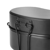 Maxbell Outdoor Lunch Box Traveling Aluminum Outdoor Cookware Camping Food Container Black