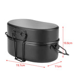 Maxbell Outdoor Lunch Box Traveling Aluminum Outdoor Cookware Camping Food Container Black