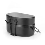 Maxbell Outdoor Lunch Box Traveling Aluminum Outdoor Cookware Camping Food Container Black