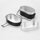 Maxbell Outdoor Lunch Box Traveling Aluminum Outdoor Cookware Camping Food Container Black