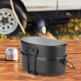 Maxbell Outdoor Lunch Box Traveling Aluminum Outdoor Cookware Camping Food Container Black