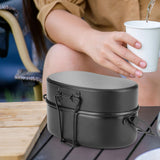 Maxbell Outdoor Lunch Box Traveling Aluminum Outdoor Cookware Camping Food Container Black