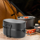 Maxbell Outdoor Lunch Box Traveling Aluminum Outdoor Cookware Camping Food Container Black