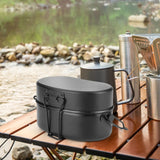 Maxbell Outdoor Lunch Box Traveling Aluminum Outdoor Cookware Camping Food Container Black