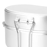 Maxbell Outdoor Lunch Box Traveling Aluminum Outdoor Cookware Camping Food Container Silver