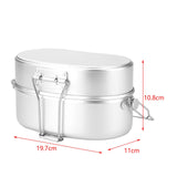 Maxbell Outdoor Lunch Box Traveling Aluminum Outdoor Cookware Camping Food Container Silver