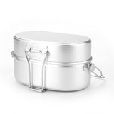 Maxbell Outdoor Lunch Box Traveling Aluminum Outdoor Cookware Camping Food Container Silver