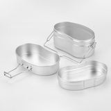 Maxbell Outdoor Lunch Box Traveling Aluminum Outdoor Cookware Camping Food Container Silver