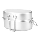 Maxbell Outdoor Lunch Box Traveling Aluminum Outdoor Cookware Camping Food Container Silver