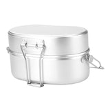Maxbell Outdoor Lunch Box Traveling Aluminum Outdoor Cookware Camping Food Container Silver