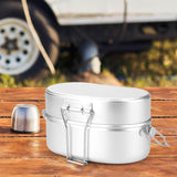 Maxbell Outdoor Lunch Box Traveling Aluminum Outdoor Cookware Camping Food Container Silver