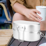 Maxbell Outdoor Lunch Box Traveling Aluminum Outdoor Cookware Camping Food Container Silver