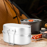 Maxbell Outdoor Lunch Box Traveling Aluminum Outdoor Cookware Camping Food Container Silver