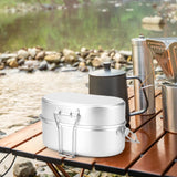 Maxbell Outdoor Lunch Box Traveling Aluminum Outdoor Cookware Camping Food Container Silver