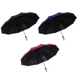 Maxbell Automatic Folding Umbrella Three Folding Umbrella for Camping Travel Outdoor Black