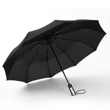 Maxbell Automatic Folding Umbrella Three Folding Umbrella for Camping Travel Outdoor Black