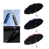Maxbell Automatic Folding Umbrella Three Folding Umbrella for Camping Travel Outdoor Black